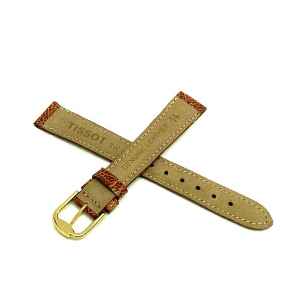 Tissot Women's Watch Swiss Replacement Band Brown Leather 14mm Lug Strap Buckle - Picture 2 of 9